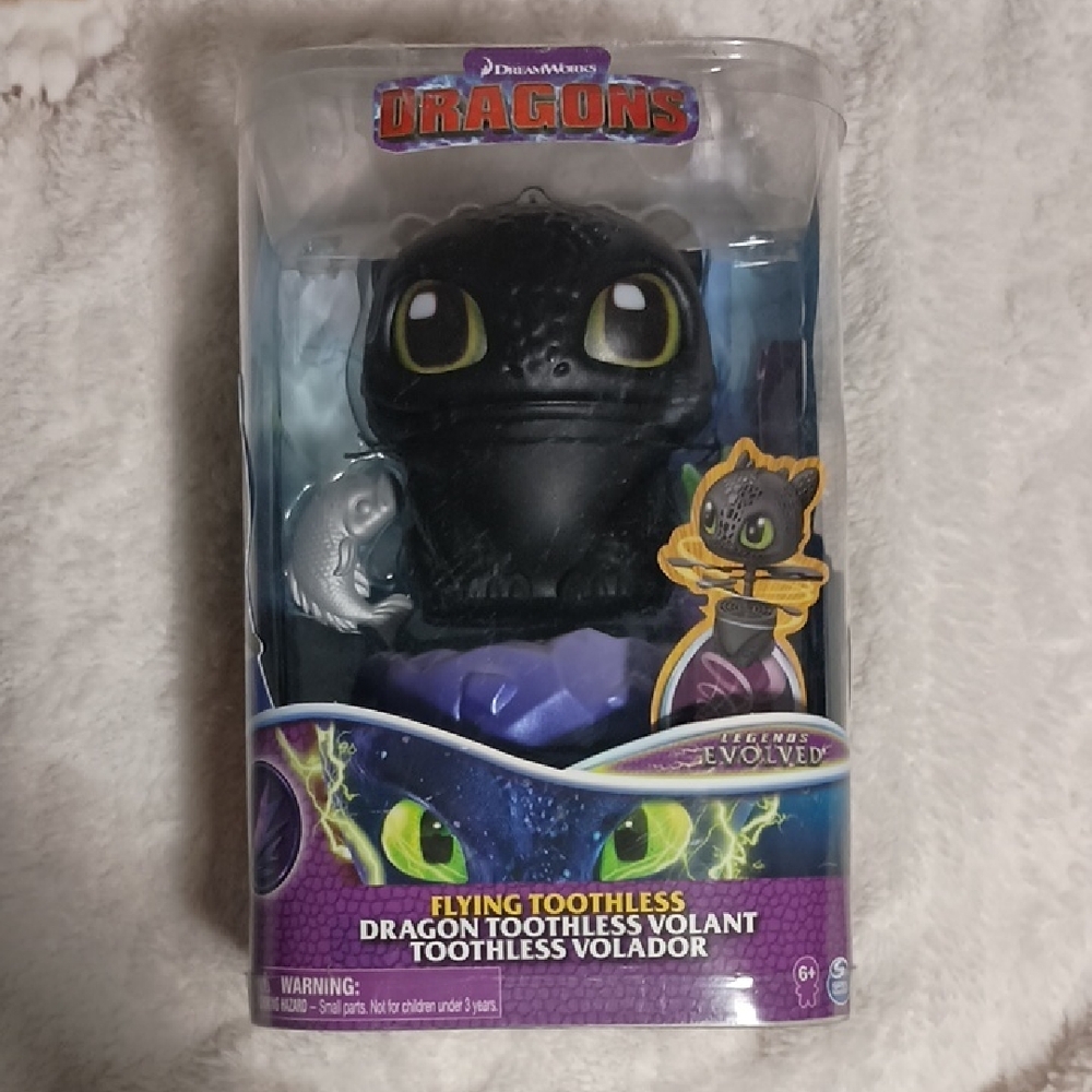 Dreamworks Dragons Flying Toothless Action Figure - Black and Purple